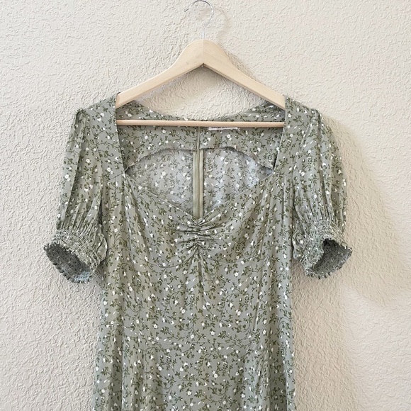 Reformation Lacey Sun Dress Floral Midi Feminine Coquette Cottagecore Green 10 - Picture 6 of 16